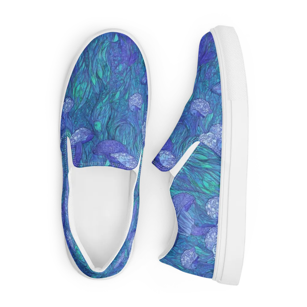 Mooncap Meadow on Men's Slip-On Canvas Shoes — Front