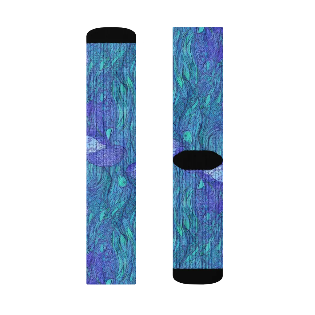 Mooncap Meadow on Socks — Right Sock