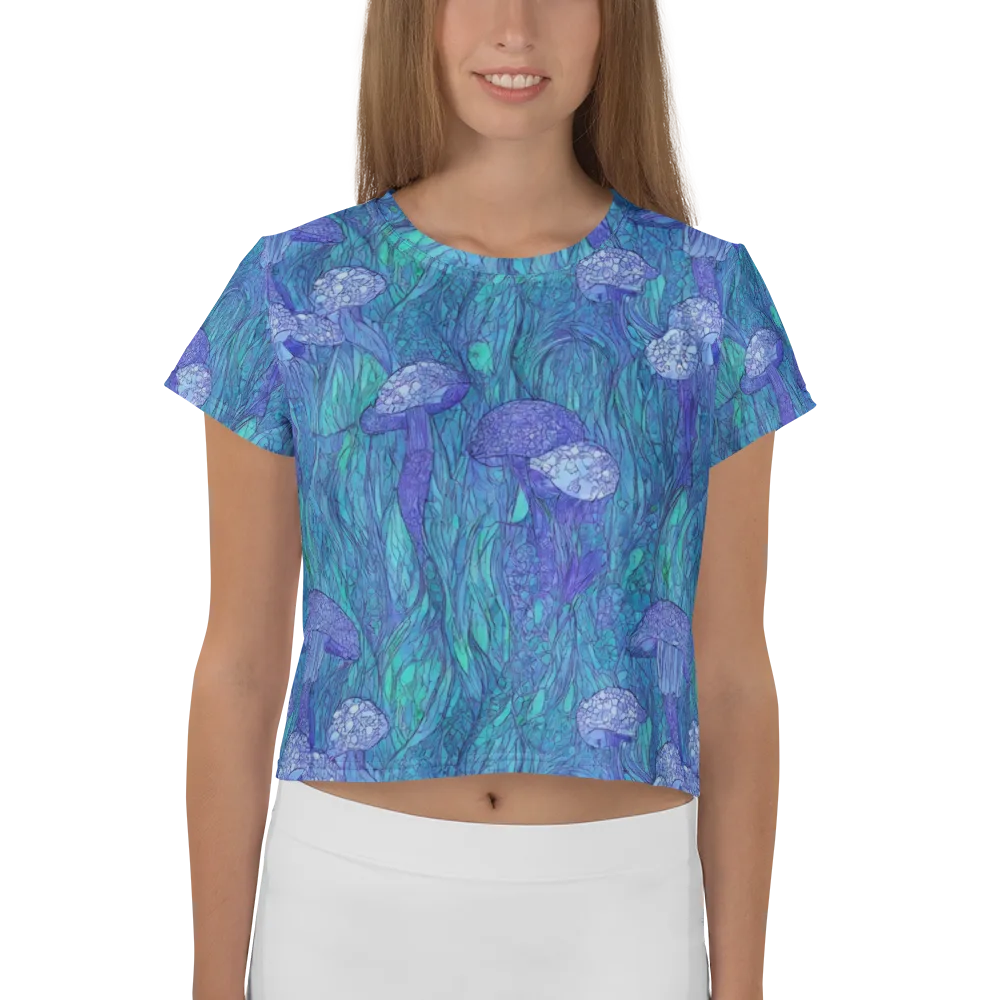 Mooncap Meadow on Crop Tee — Front