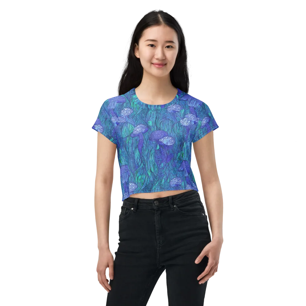 Mooncap Meadow on Crop Tee — Front
