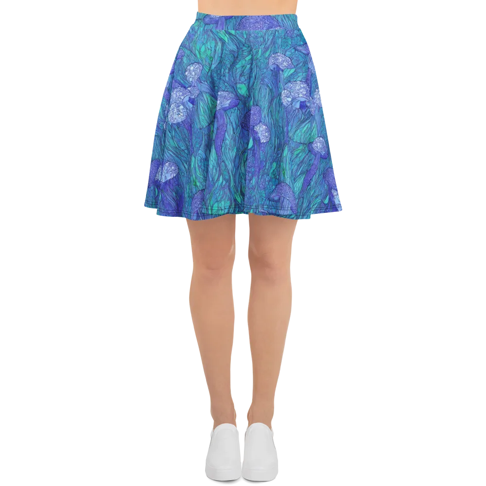 Mooncap Meadow on Skater Skirt — Front