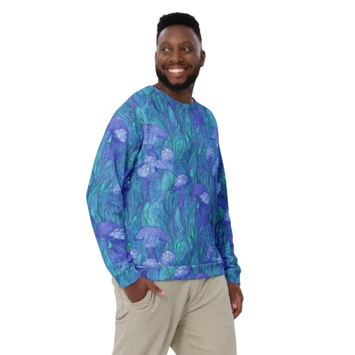 Mooncap Meadow on a Sweatshirt
