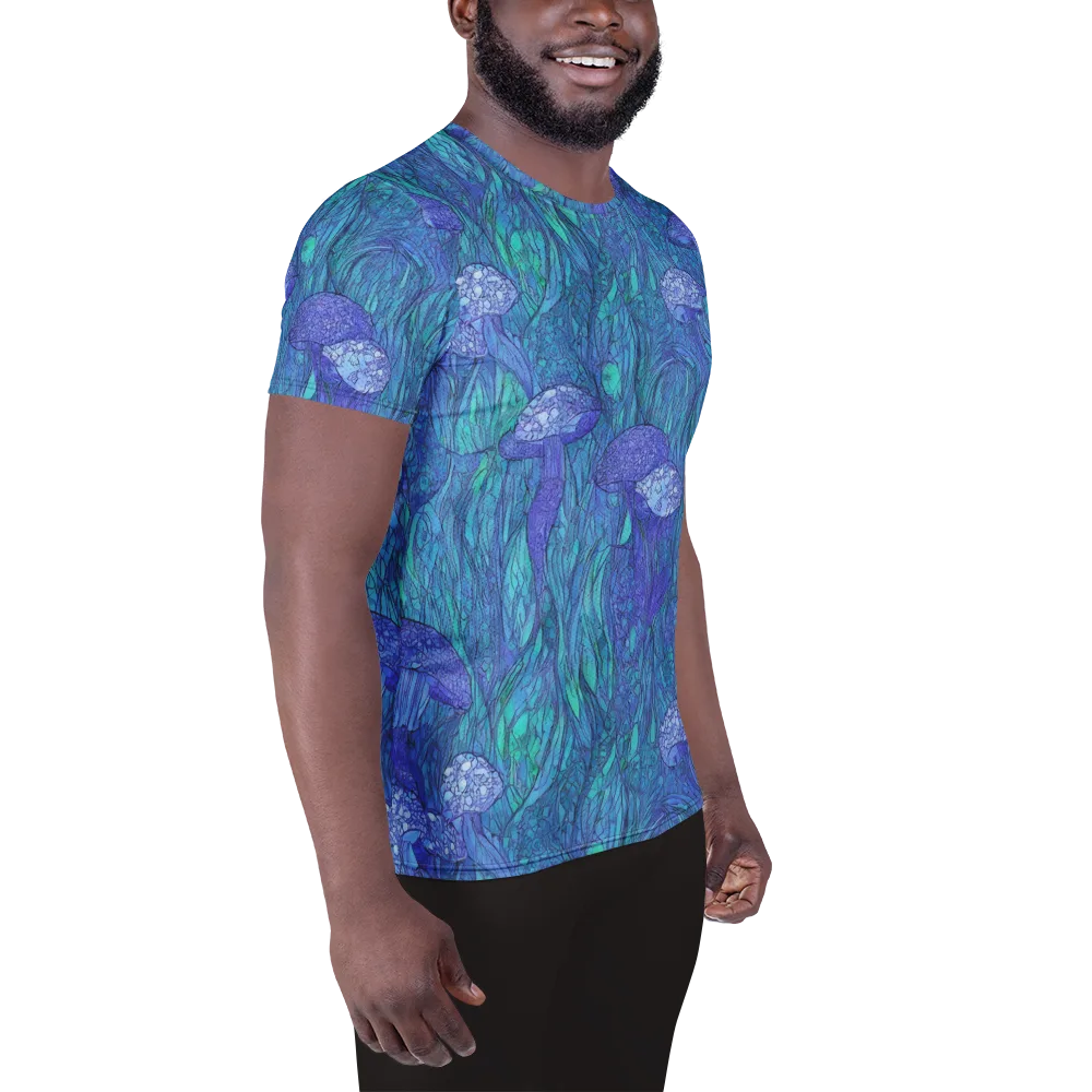 Mooncap Meadow on Men's Athletic T-Shirt — Right