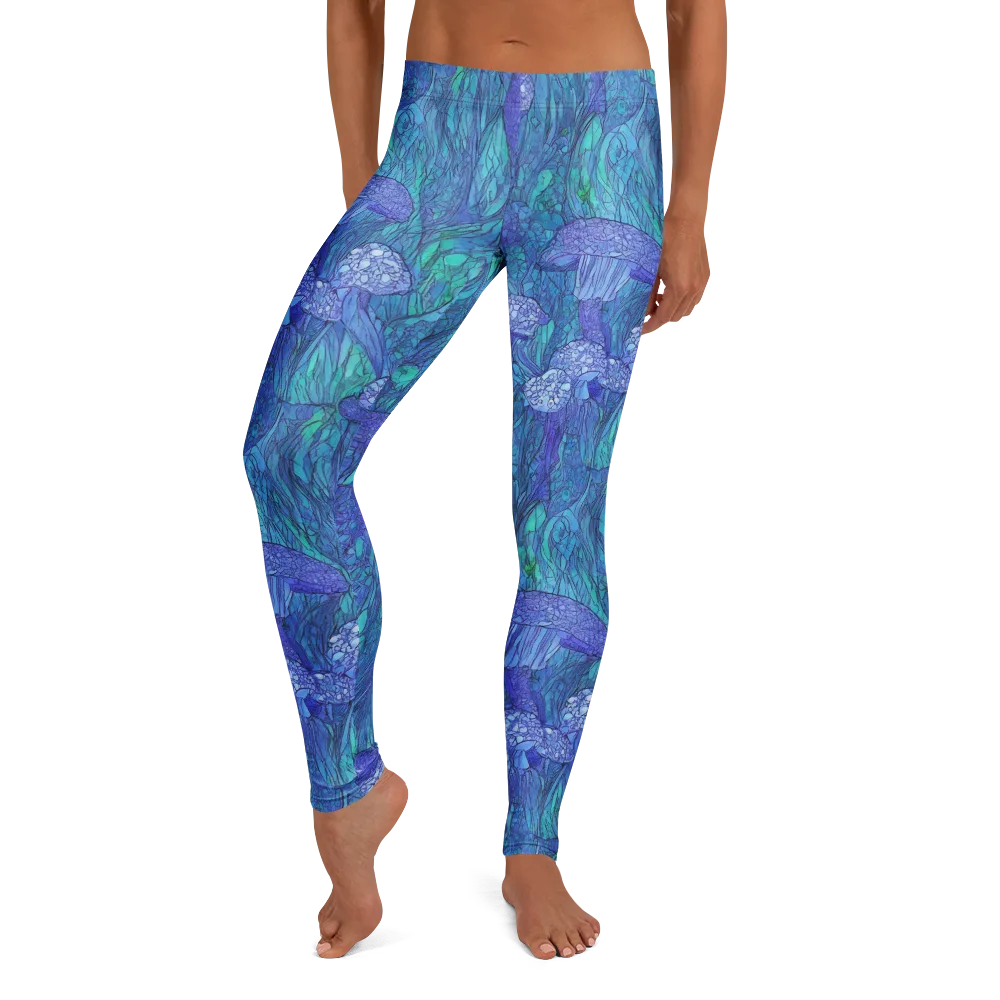 Mooncap Meadow on Leggings — Front