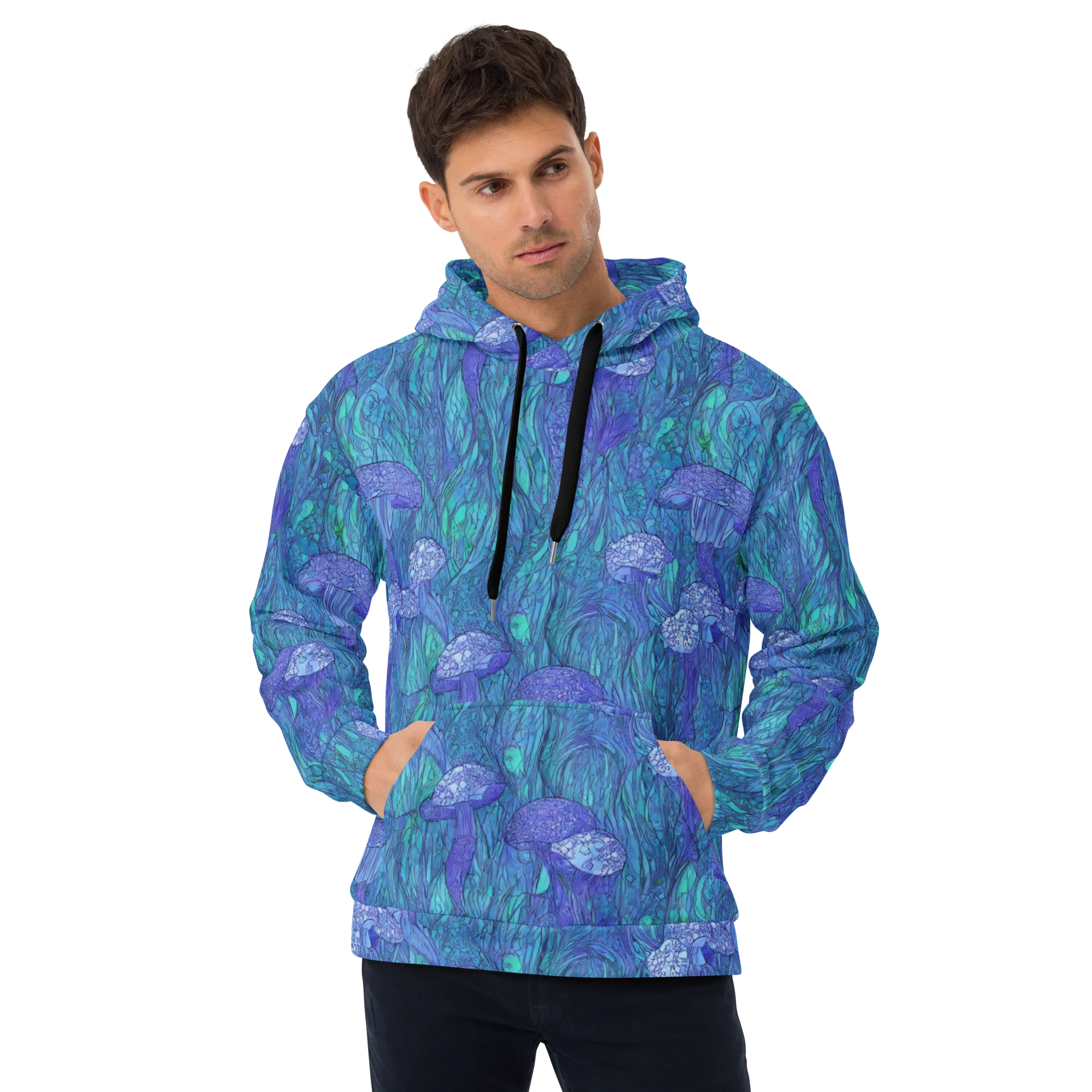 Mooncap Meadow on Hoodie — Front