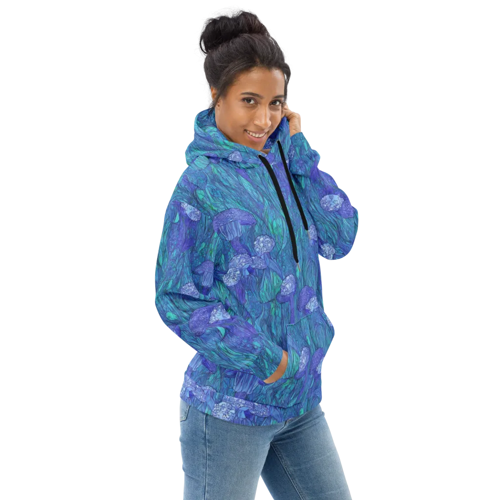 Mooncap Meadow on Hoodie — Right