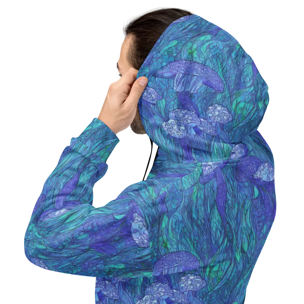 Mooncap Meadow on Hoodie — Back