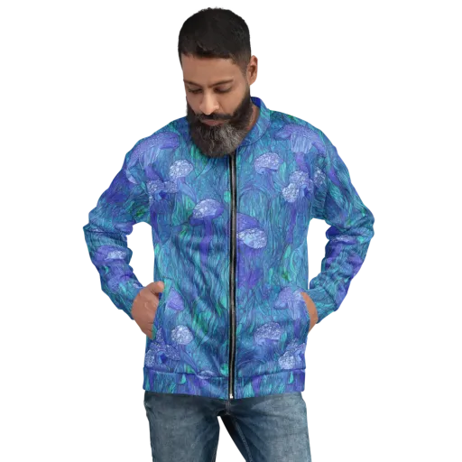 Mooncap Meadow on a Bomber Jacket