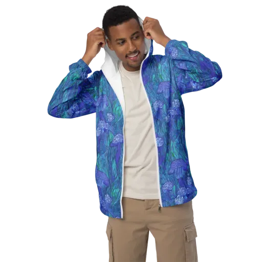 Mooncap Meadow on a Men's Windbreaker