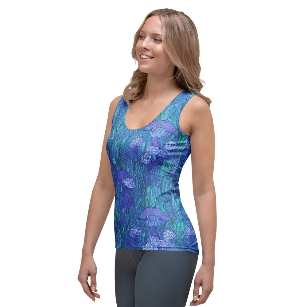 Mooncap Meadow on Women's Tank Top — Left Front