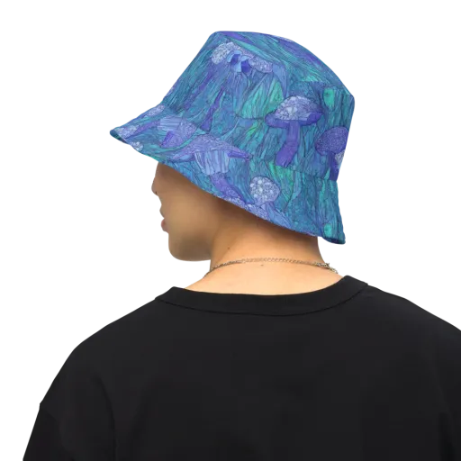 Mooncap Meadow on a Reversible Bucket Hat