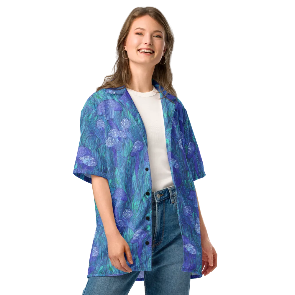 Mooncap Meadow on Button Shirt — Front
