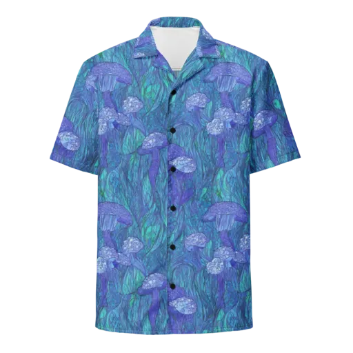 Mooncap Meadow on a Button Shirt