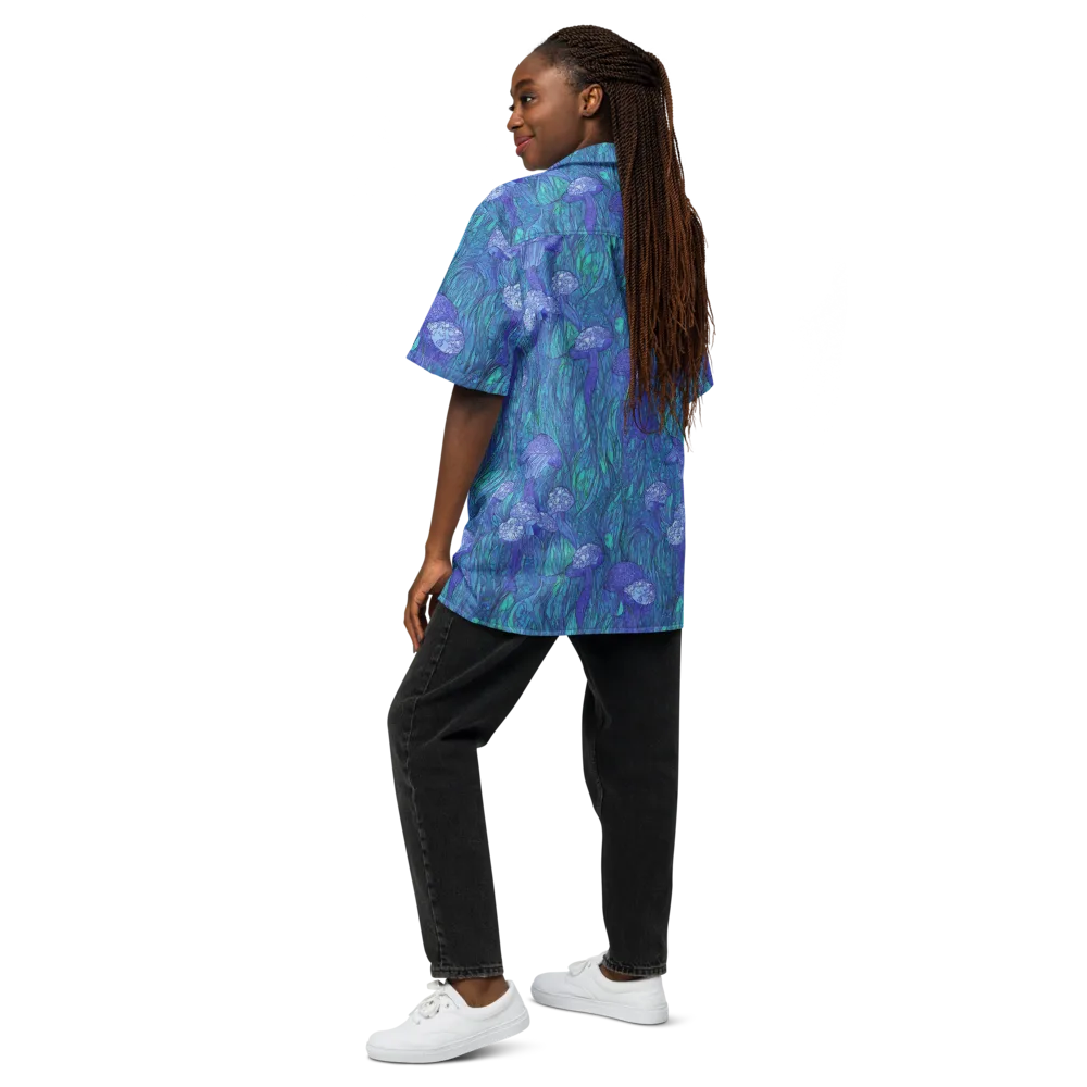 Mooncap Meadow on Button Shirt — Back