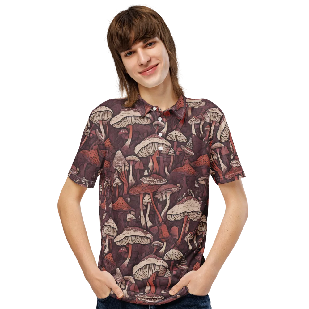 Crimson Mycelium on Men's Slim Fit Polo Shirt — Front