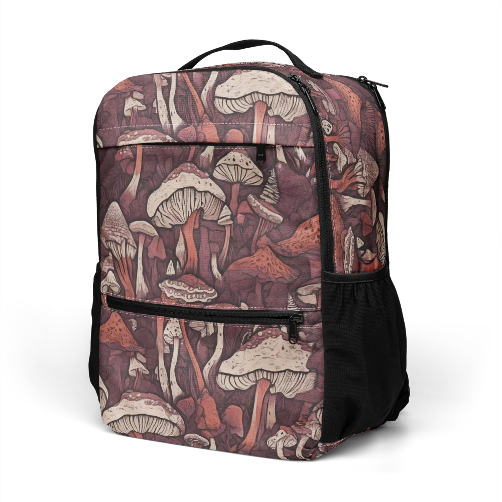Crimson Mycelium on Utility Backpack — Left Front