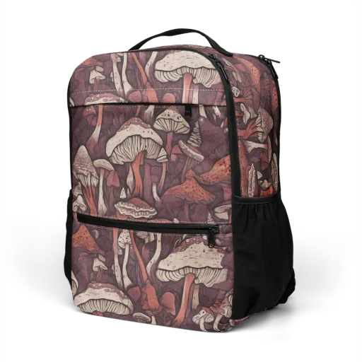 Crimson Mycelium on a Utility Backpack