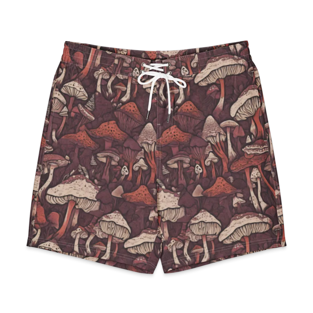 Crimson Mycelium on Men's Board Shorts — Front