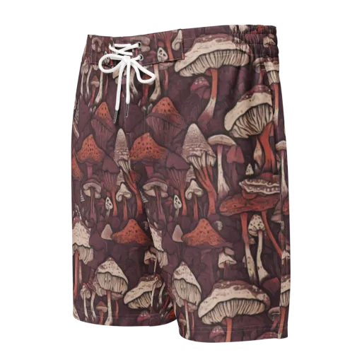 Crimson Mycelium on a Men's Board Shorts