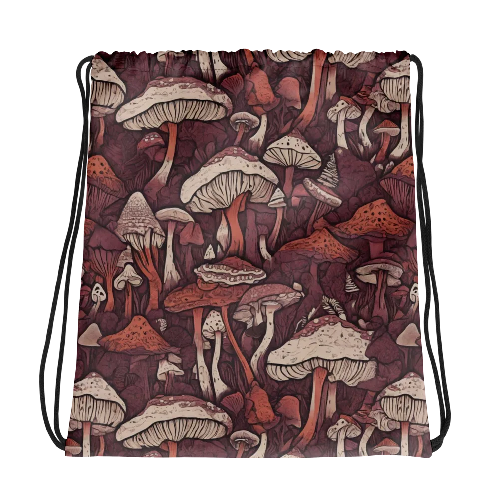 Crimson Mycelium on Drawstring Bag — Photo