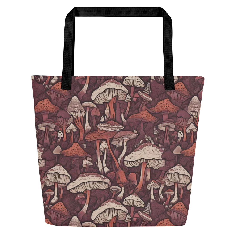 Crimson Mycelium on Large Tote Bag W/ Pocket — Front