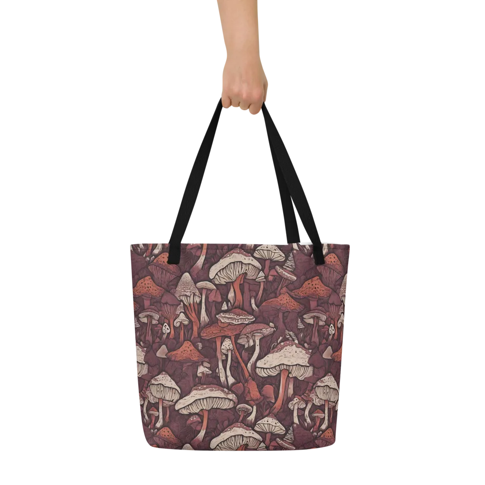 Crimson Mycelium on Large Tote Bag W/ Pocket — Front