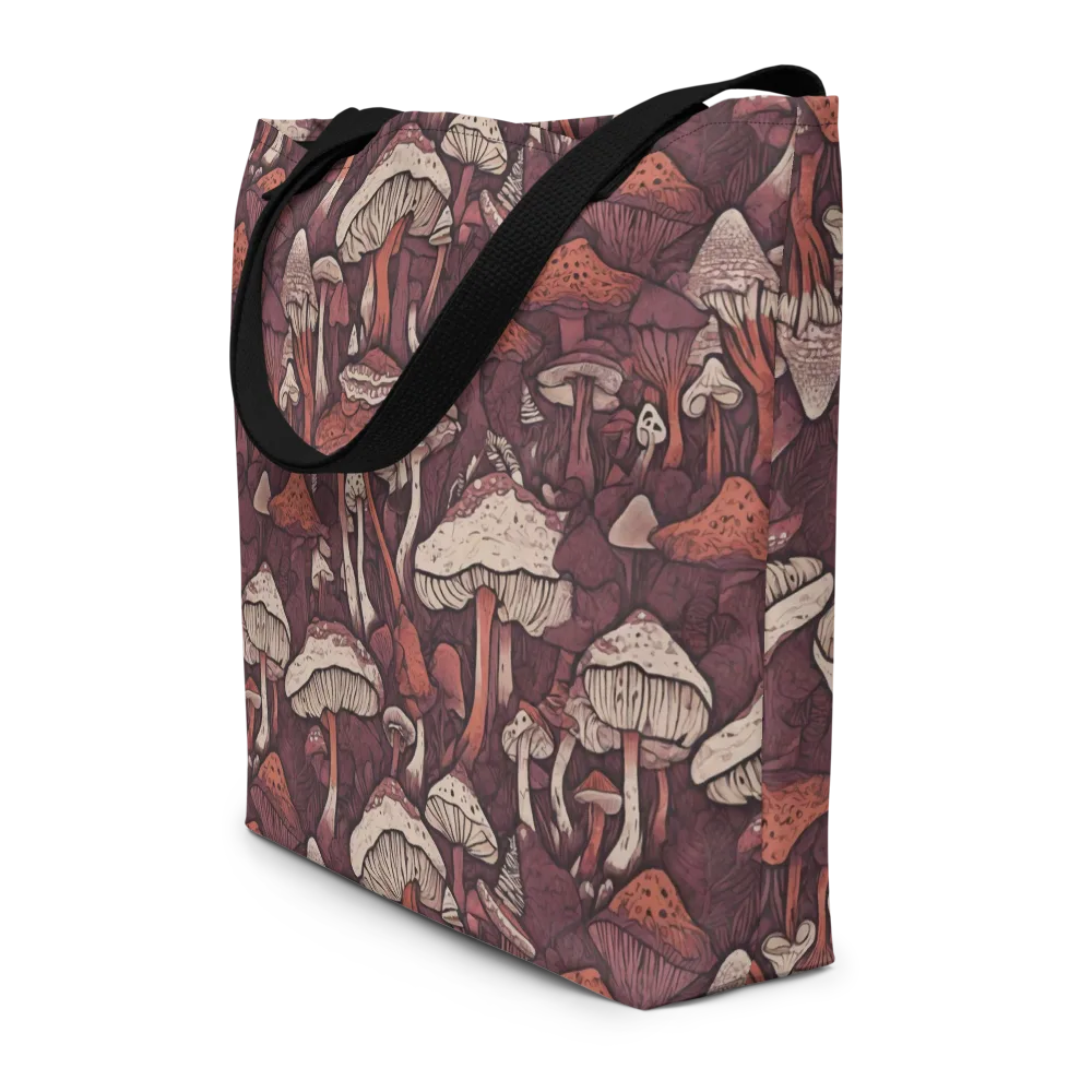 Crimson Mycelium on Large Tote Bag W/ Pocket — Front