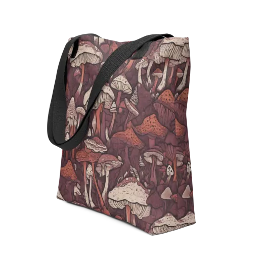 Crimson Mycelium on Tote Bag