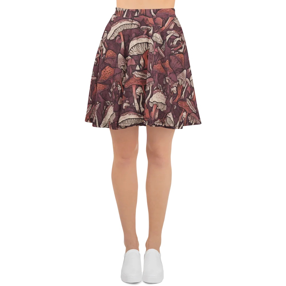 Crimson Mycelium on Skater Skirt — Front