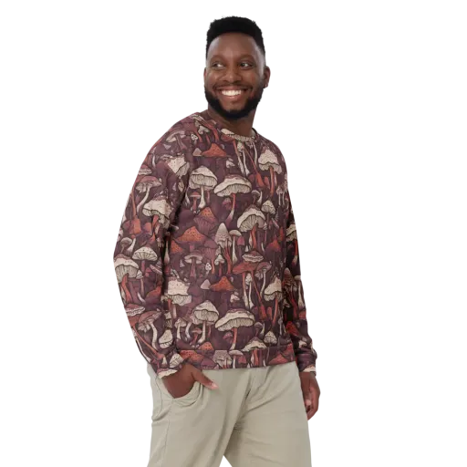 Crimson Mycelium on a Sweatshirt