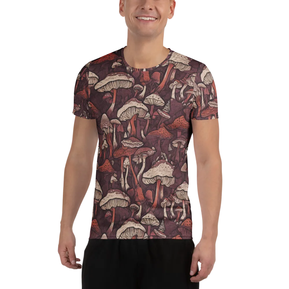 Crimson Mycelium on Men's Athletic T-Shirt — Front