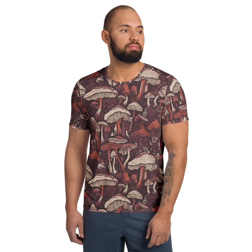 Crimson Mycelium on Men's Athletic T-Shirt — Front