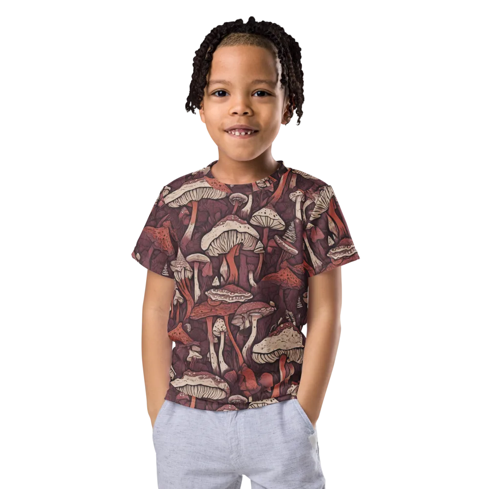 Crimson Mycelium on Kids Crew Neck T-Shirt — Front