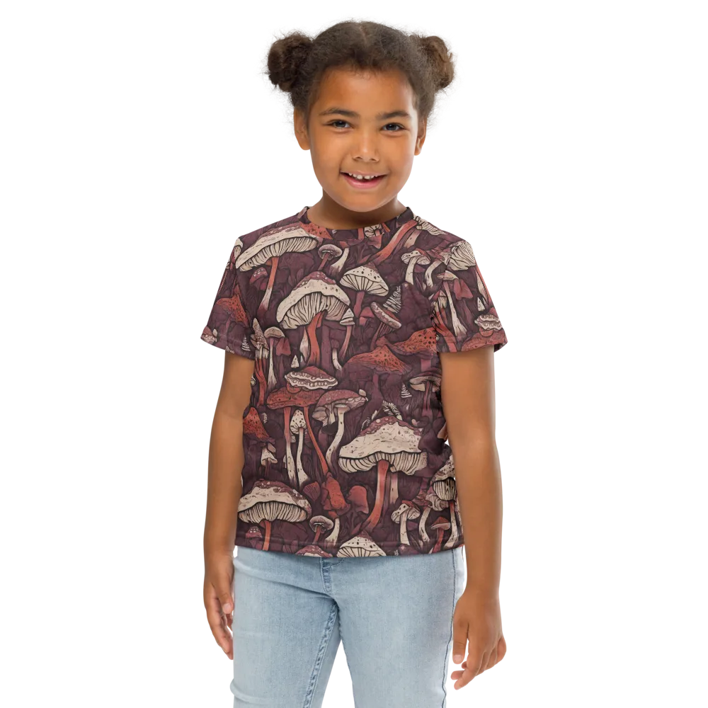 Crimson Mycelium on Kids Crew Neck T-Shirt — Front