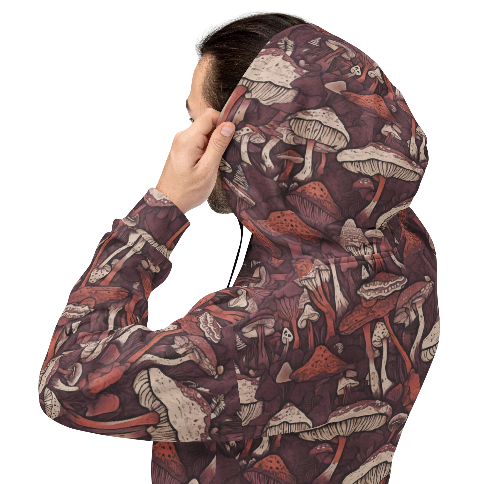 Crimson Mycelium on Hoodie — Back