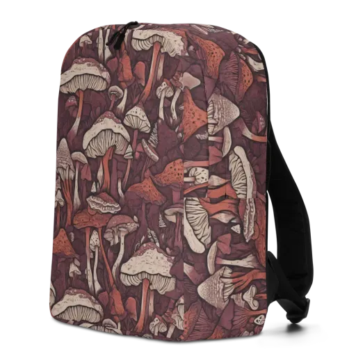 Crimson Mycelium on a Minimalist Backpack