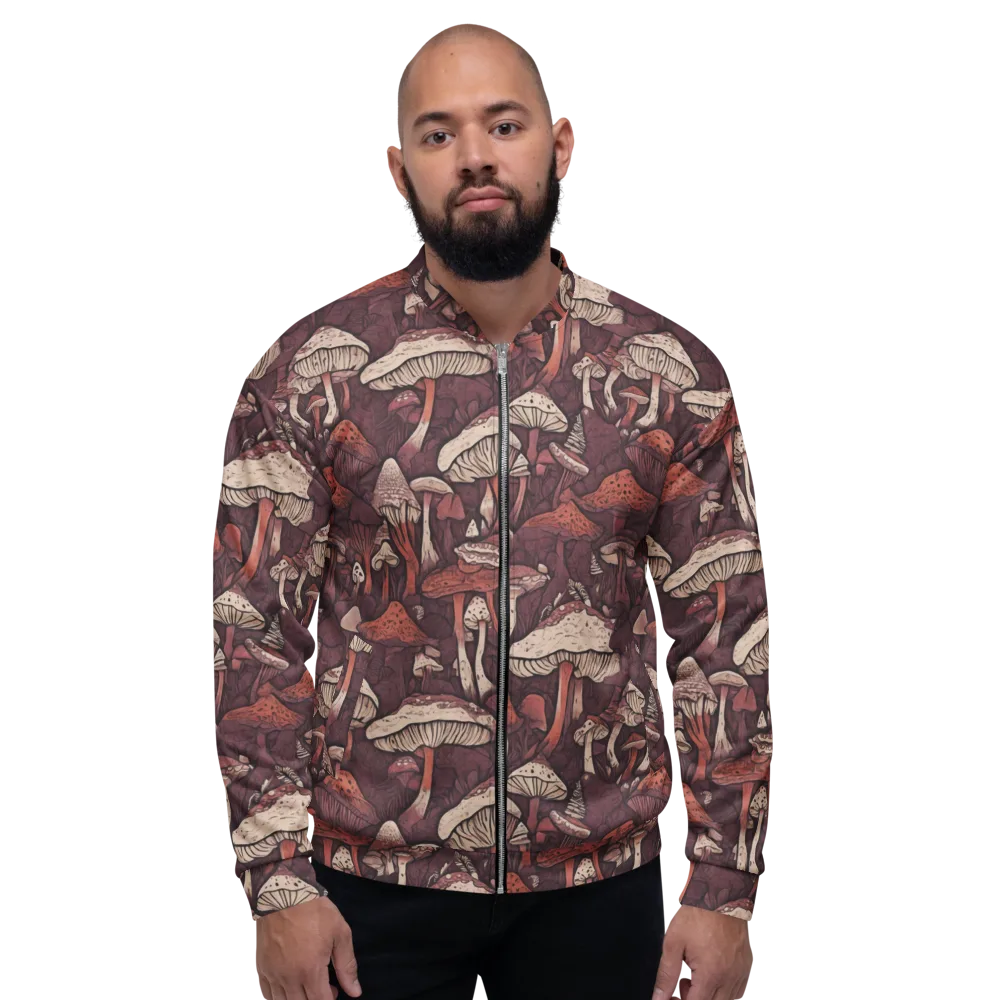 Crimson Mycelium on Bomber Jacket — Front