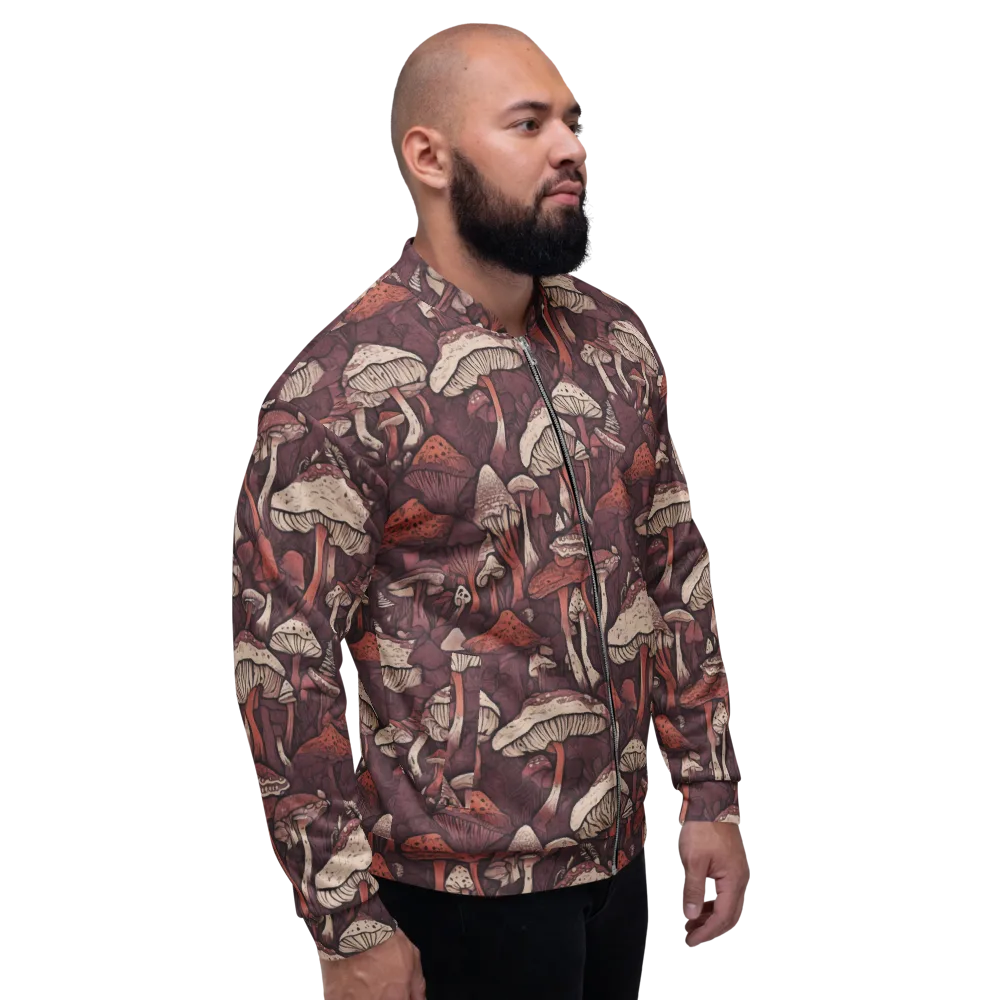 Crimson Mycelium on Bomber Jacket — Right
