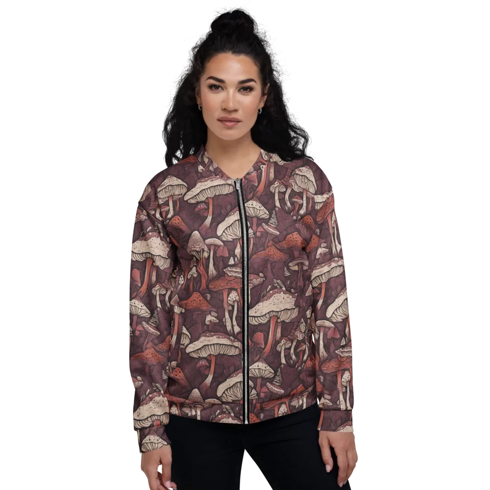 Crimson Mycelium on Bomber Jacket — Front