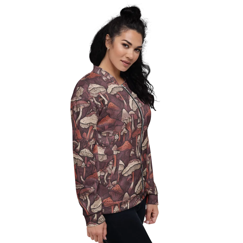 Crimson Mycelium on Bomber Jacket — Right