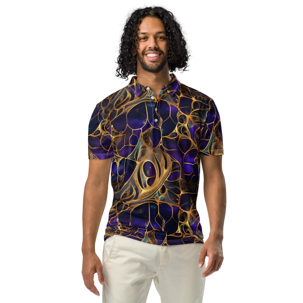 Aurum Nebula on Men's Slim Fit Polo Shirt — Front