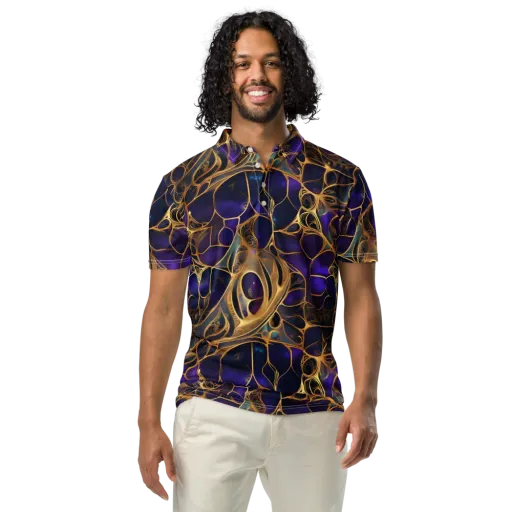 Aurum Nebula on a Men's Slim Fit Polo Shirt
