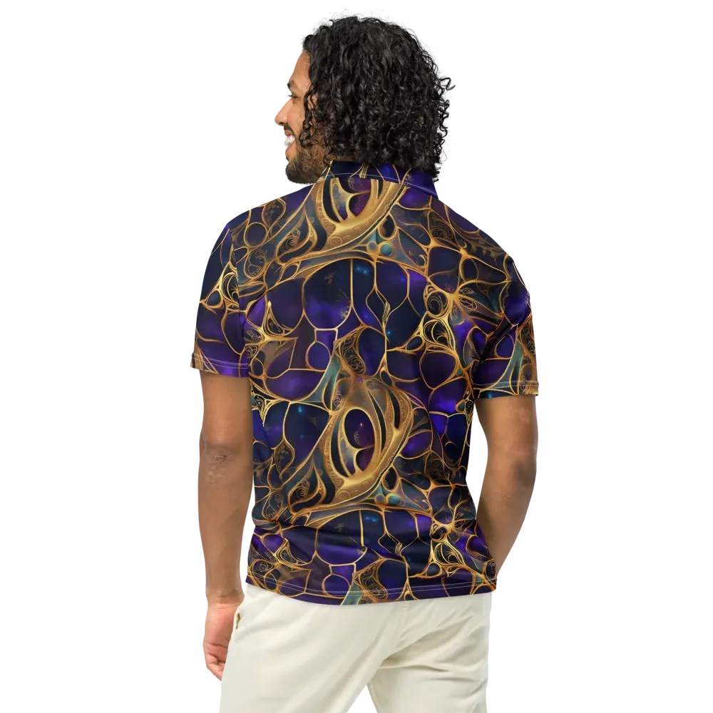 Aurum Nebula on Men's Slim Fit Polo Shirt — Back