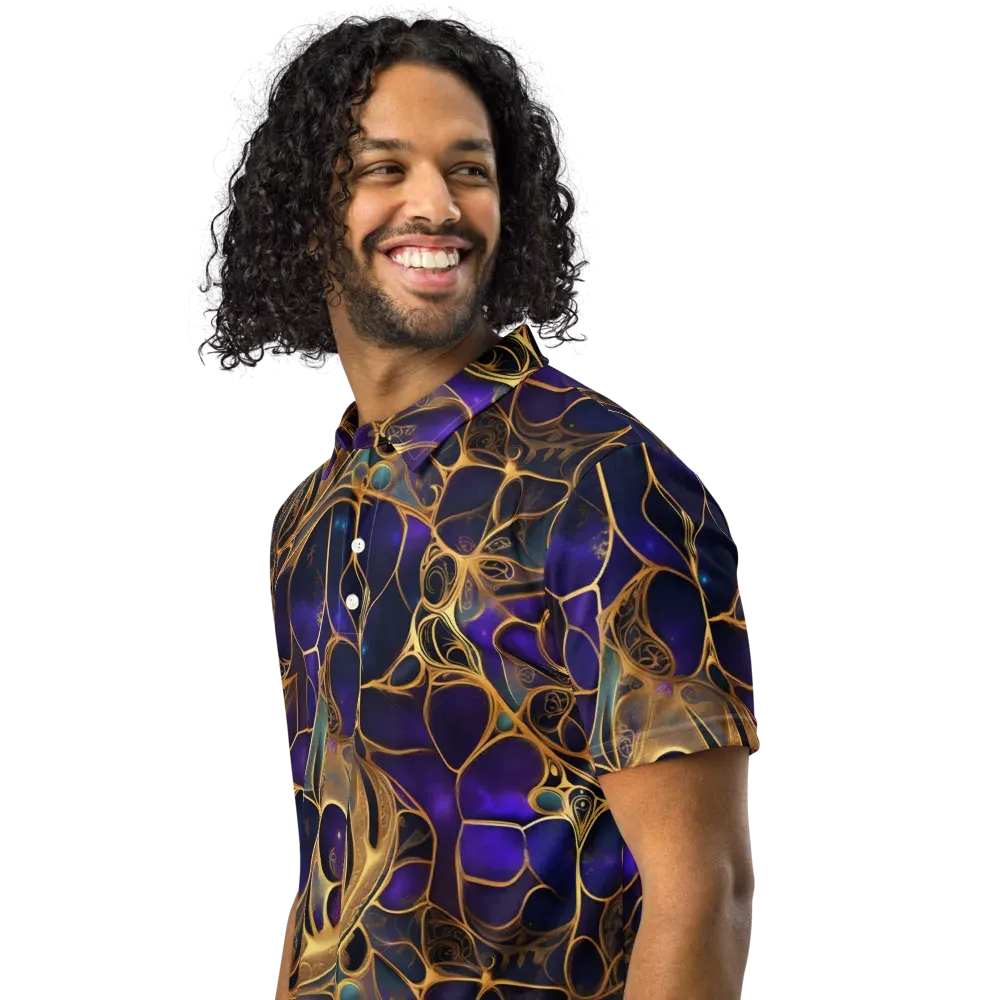 Aurum Nebula on Men's Slim Fit Polo Shirt — Left Front