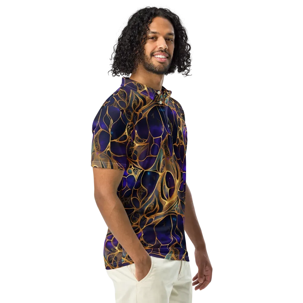 Aurum Nebula on Men's Slim Fit Polo Shirt — Right Front