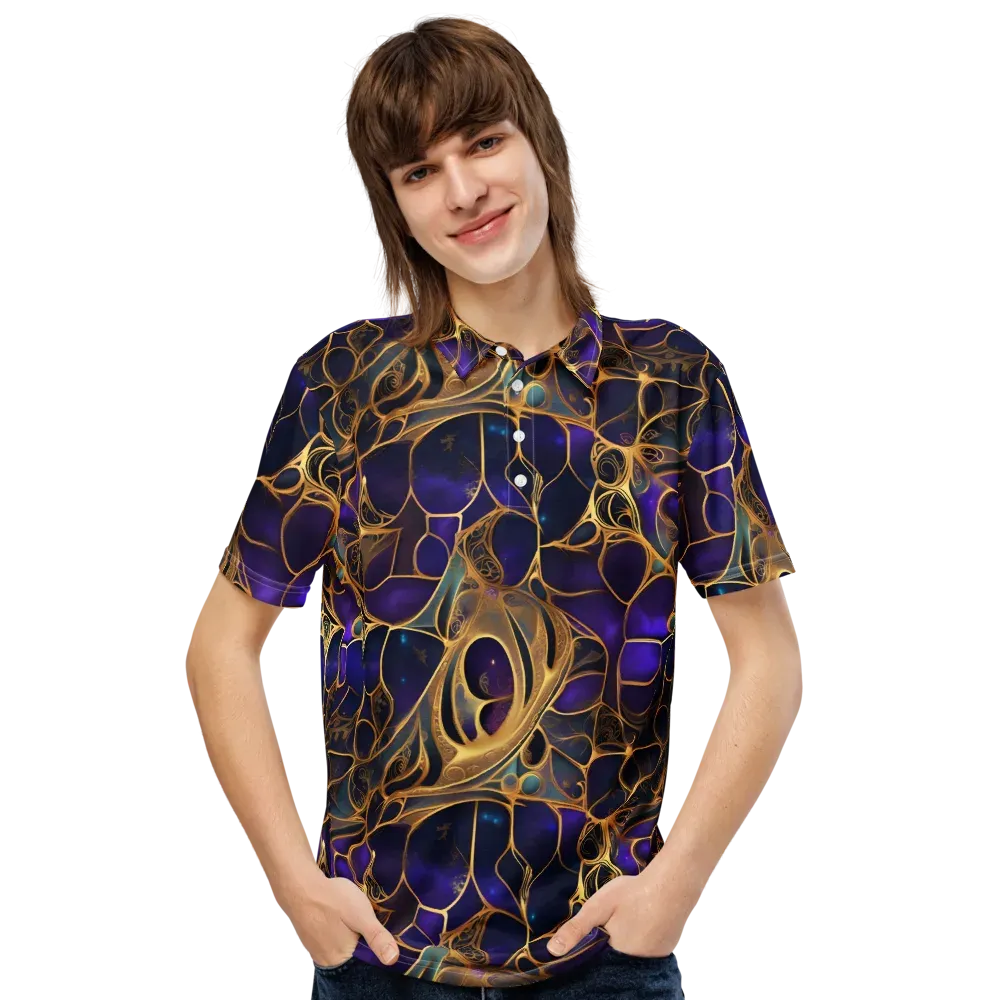 Aurum Nebula on Men's Slim Fit Polo Shirt — Front