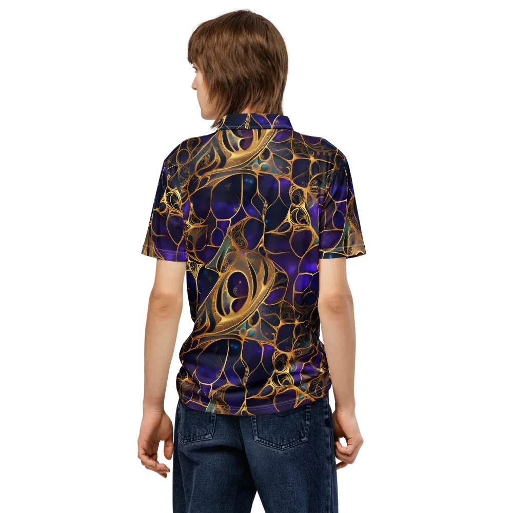 Aurum Nebula on Men's Slim Fit Polo Shirt — Back