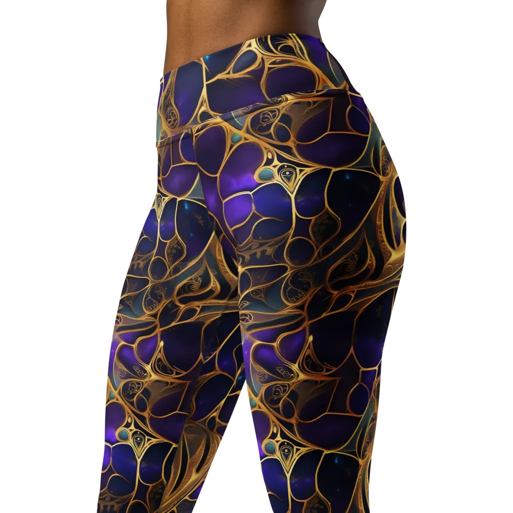 Aurum Nebula on Yoga Leggings — Left Front