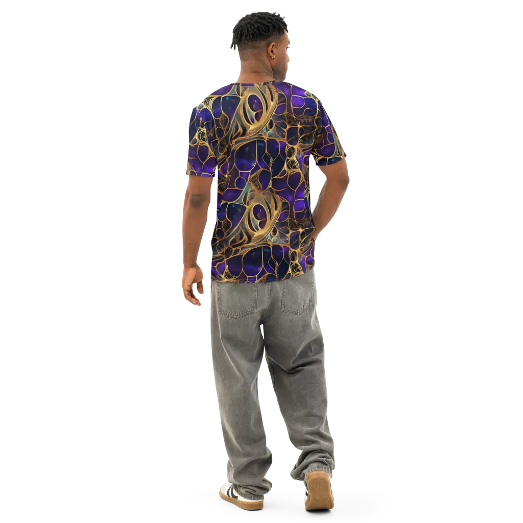 Aurum Nebula on Men's Cotton Crew Neck T-Shirt — Back
