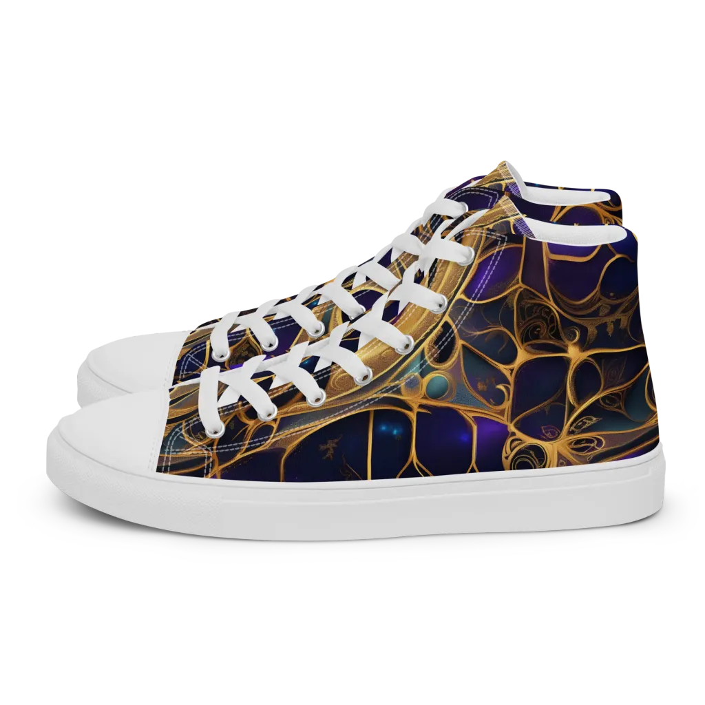 Aurum Nebula on Men's High Top Canvas Shoes — Left